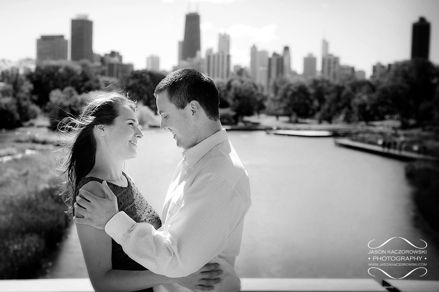 Chicago skyline engagement session picture