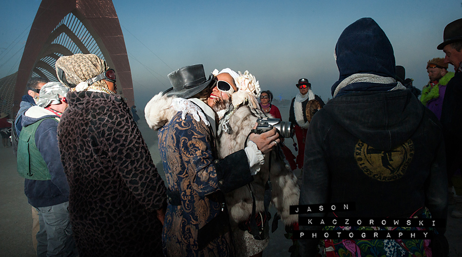 Bride Hugs Groomsman Burning Man 2015