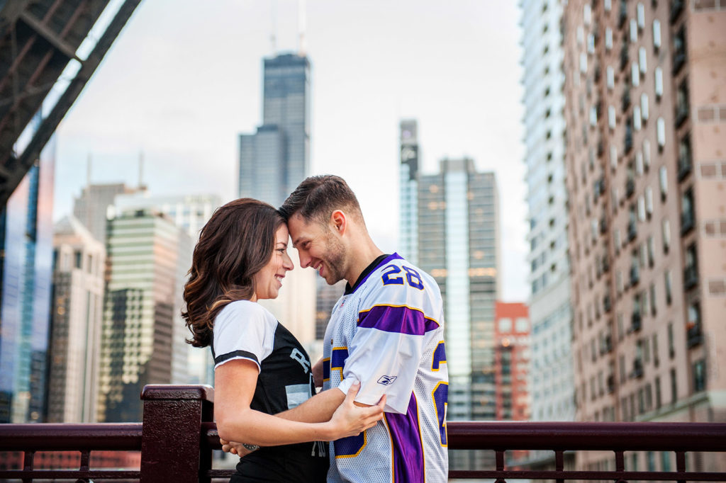 Kinzie Street Bridge Engagement Session Location in Chicago
