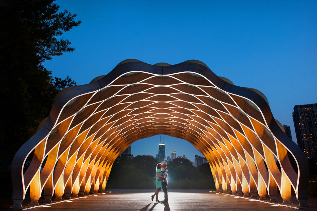 Honeycomb in Lincoln Park Zoo at Night Engagement Session in Chicago