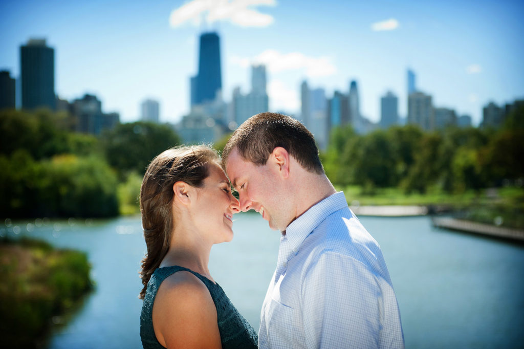 Nature Boardwalk Bridge Engagement Session Location in Chicago Lincoln Park