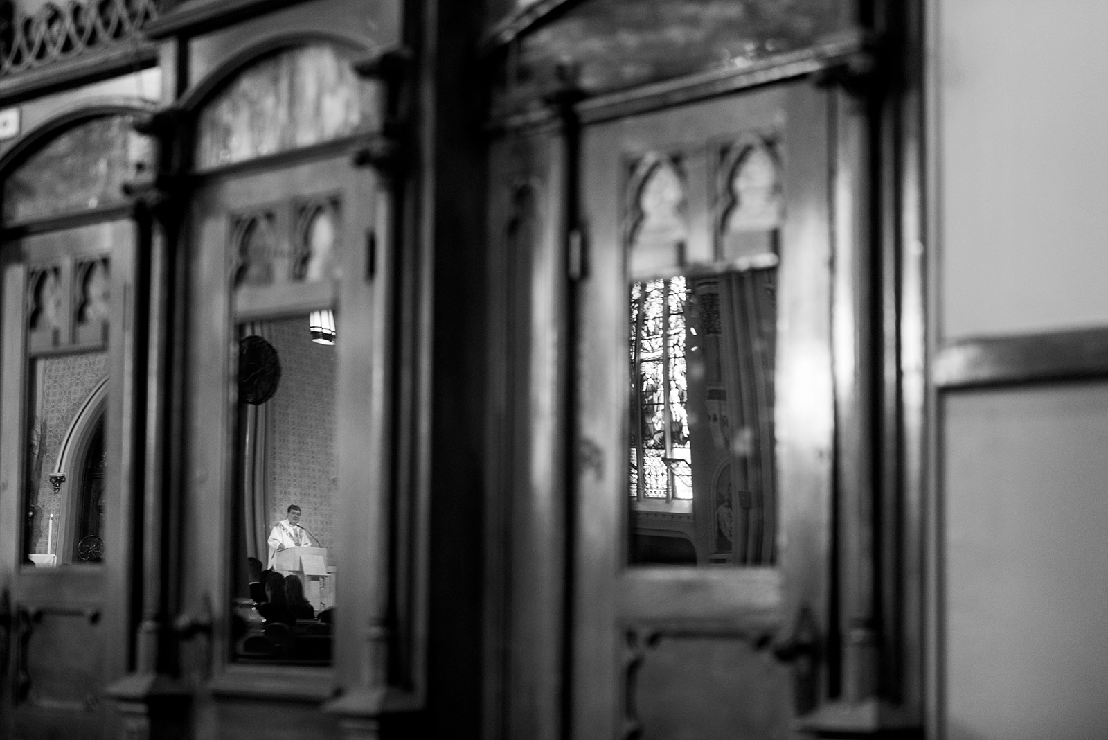 Priest Reflection during Wedding Ceremony
