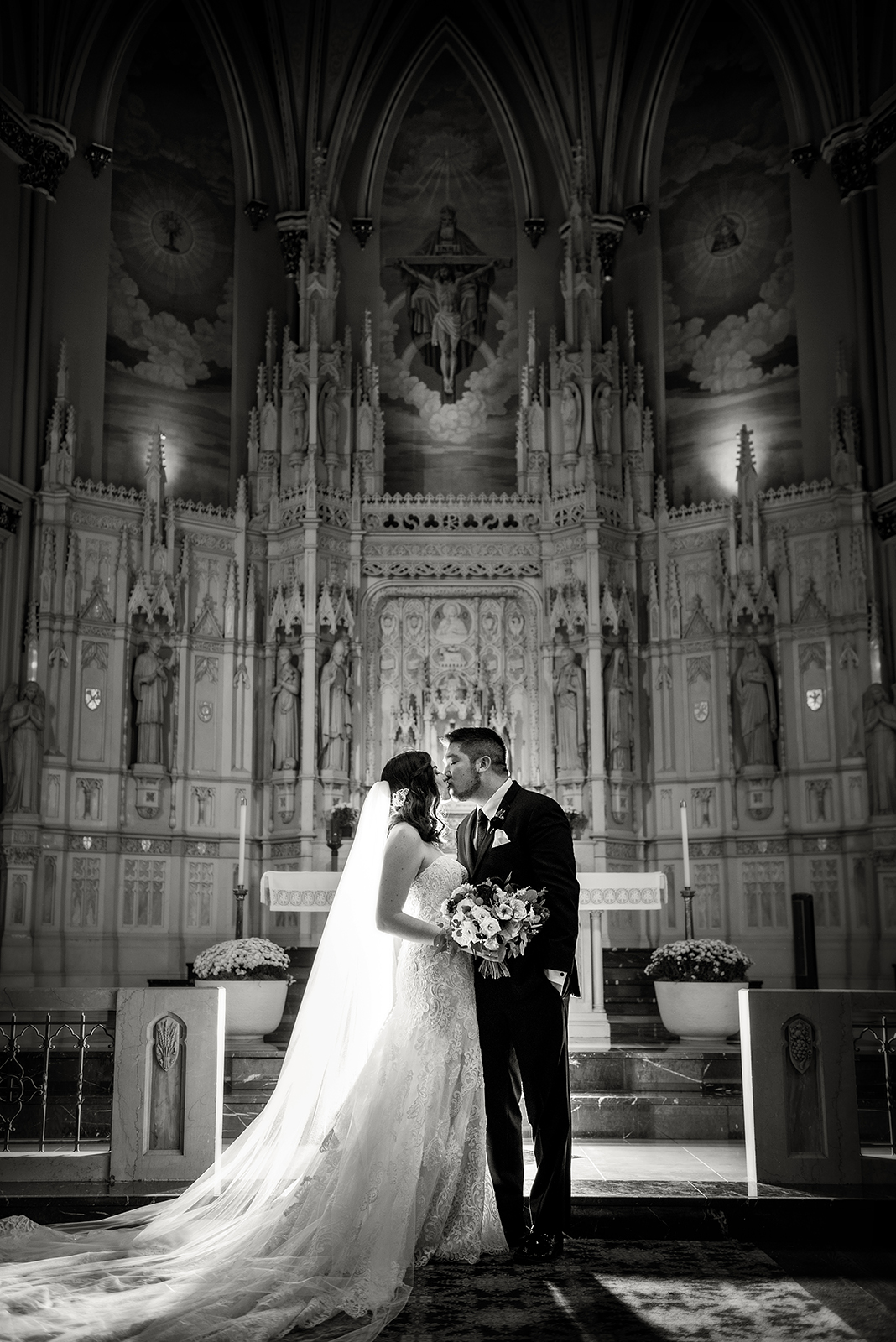 church altar romantic wedding photo