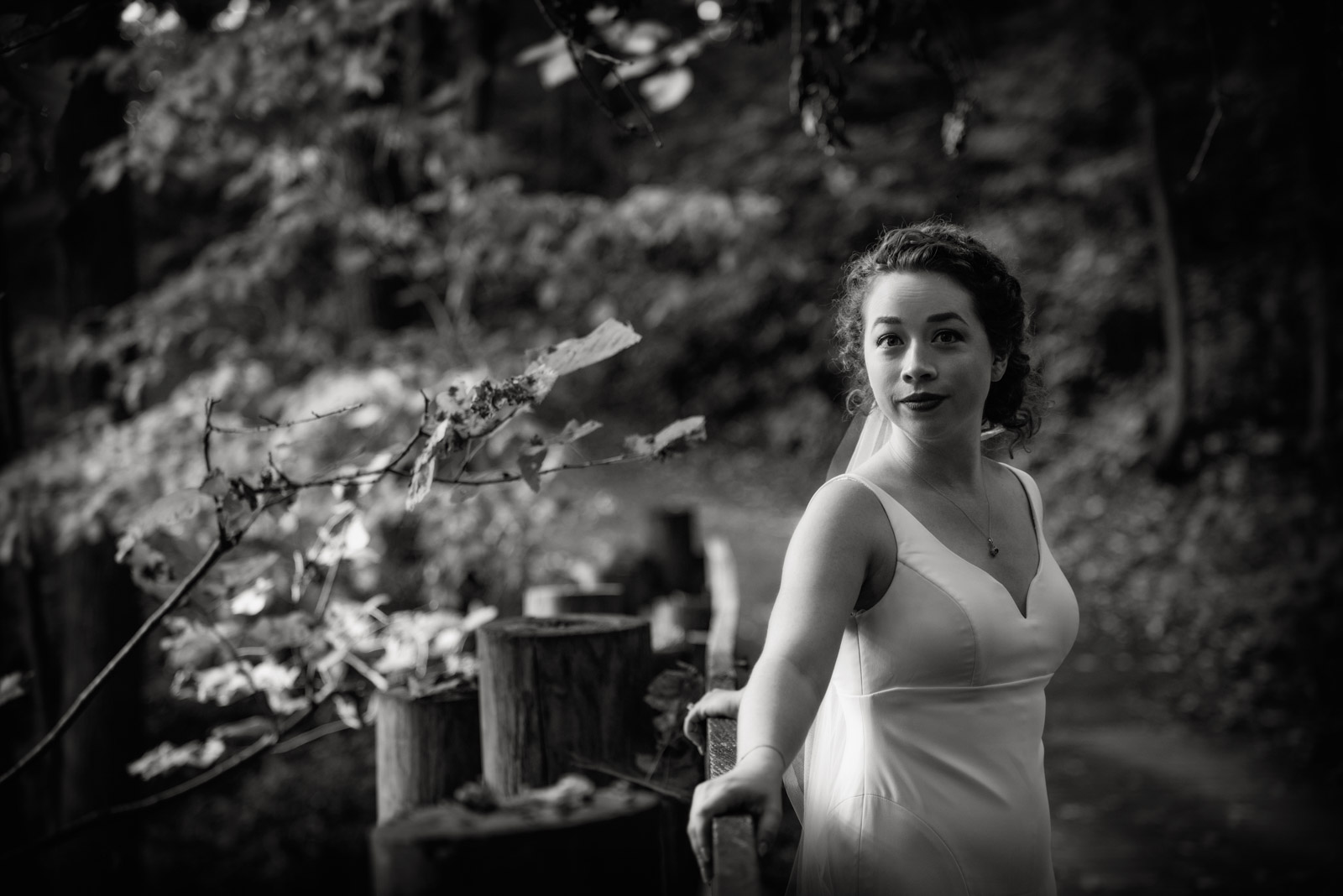 Black and White Bridal Portrait at Eagle Ridge Resort