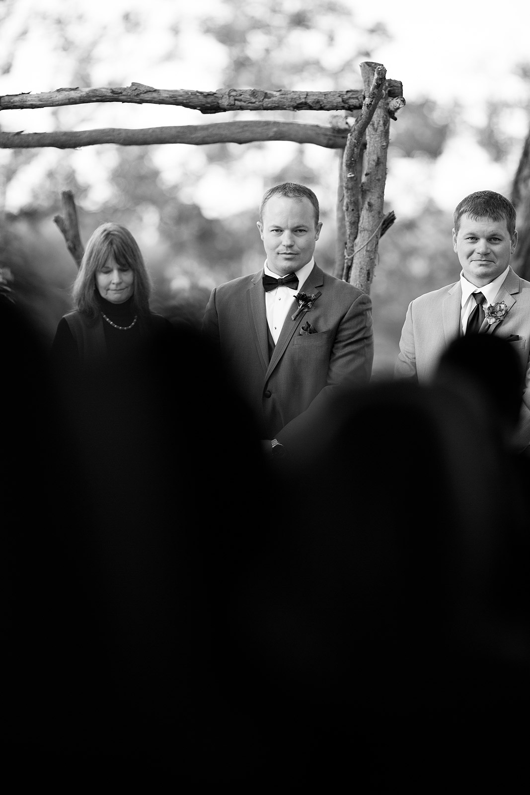 Groom Black White Wedding Ceremony