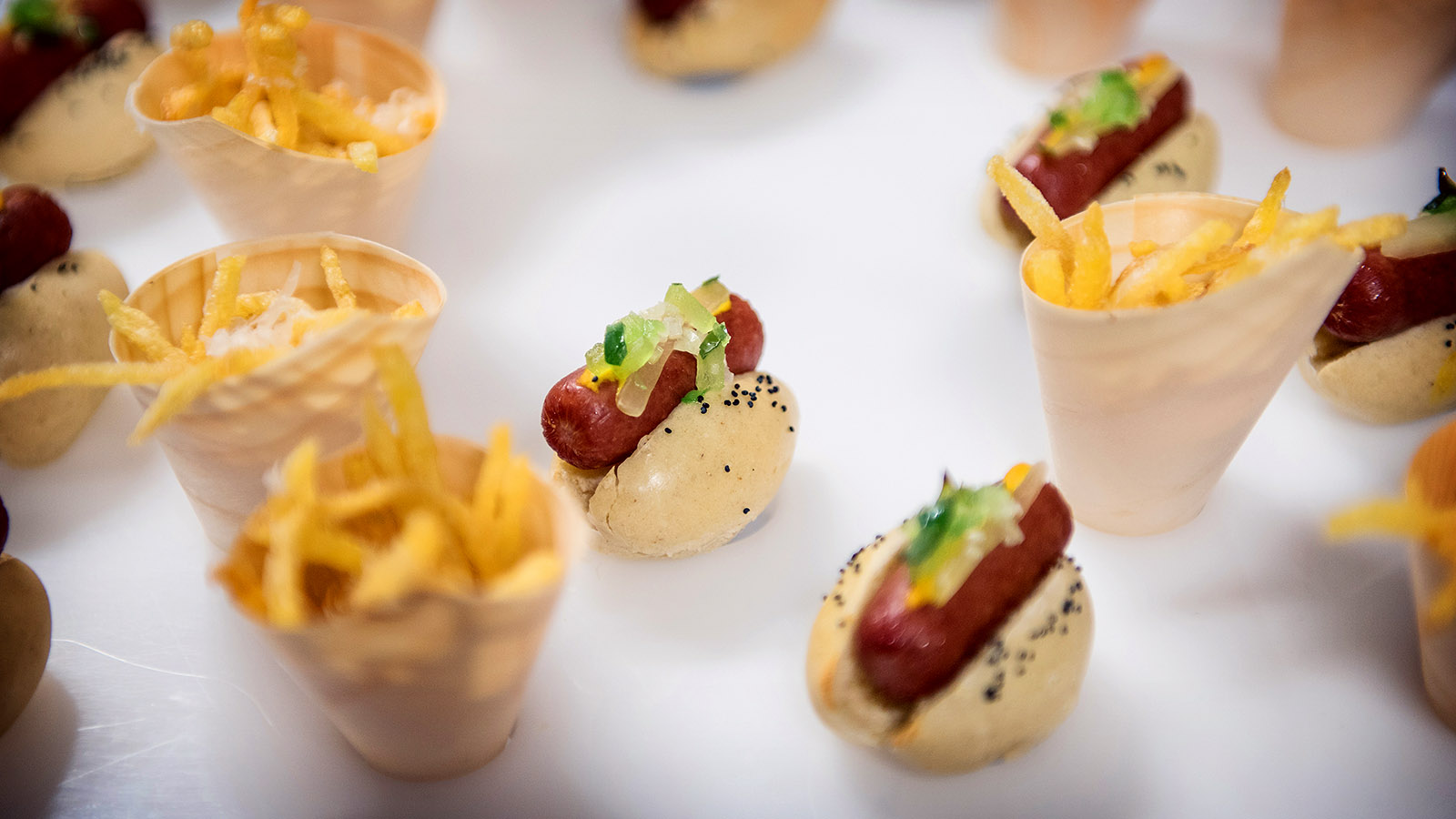 Late Night Wedding Snacks Food Mini Hot Dogs French Fries