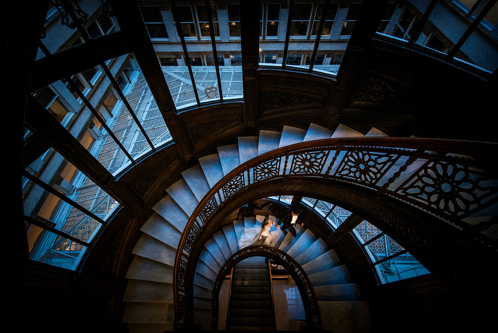 Wedding Photography Rookery Chicago Staircase