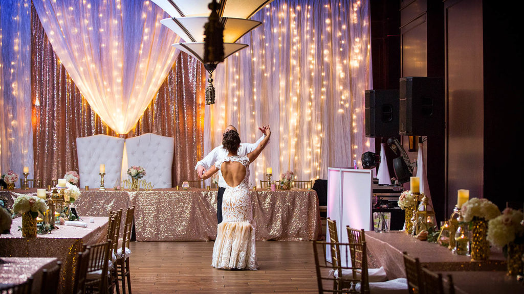 Kimpton Vero beach Wedding Reception Pink Purple Gold