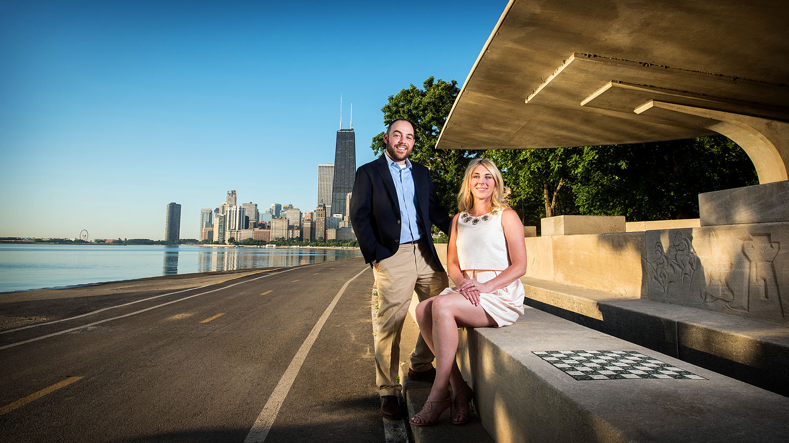 North Avenue Beach Lake Michigan Engagement Photos