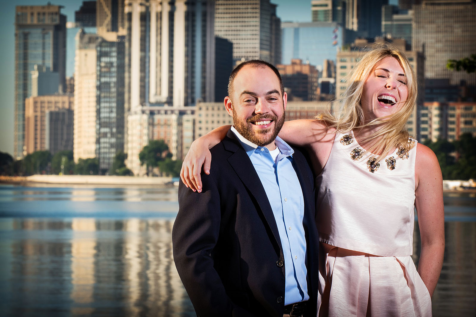 Chicago Skyline Engagement Picture