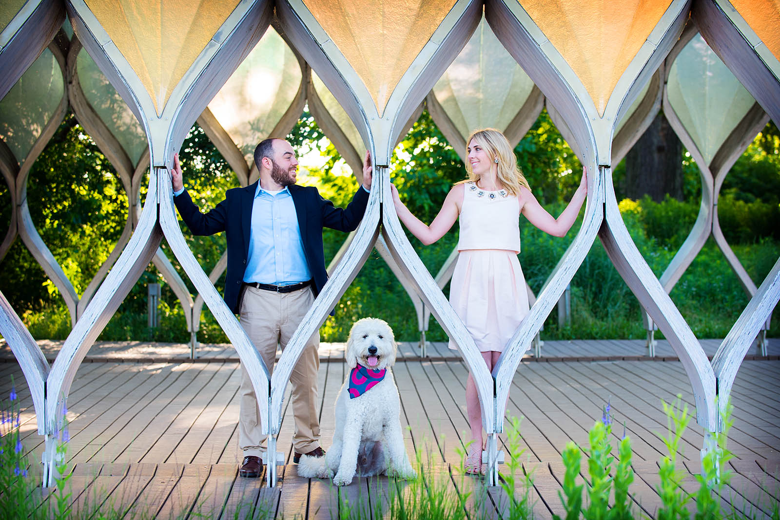 Lincoln Park Zoo South Pond Honeycomb Engagement Photo Dog