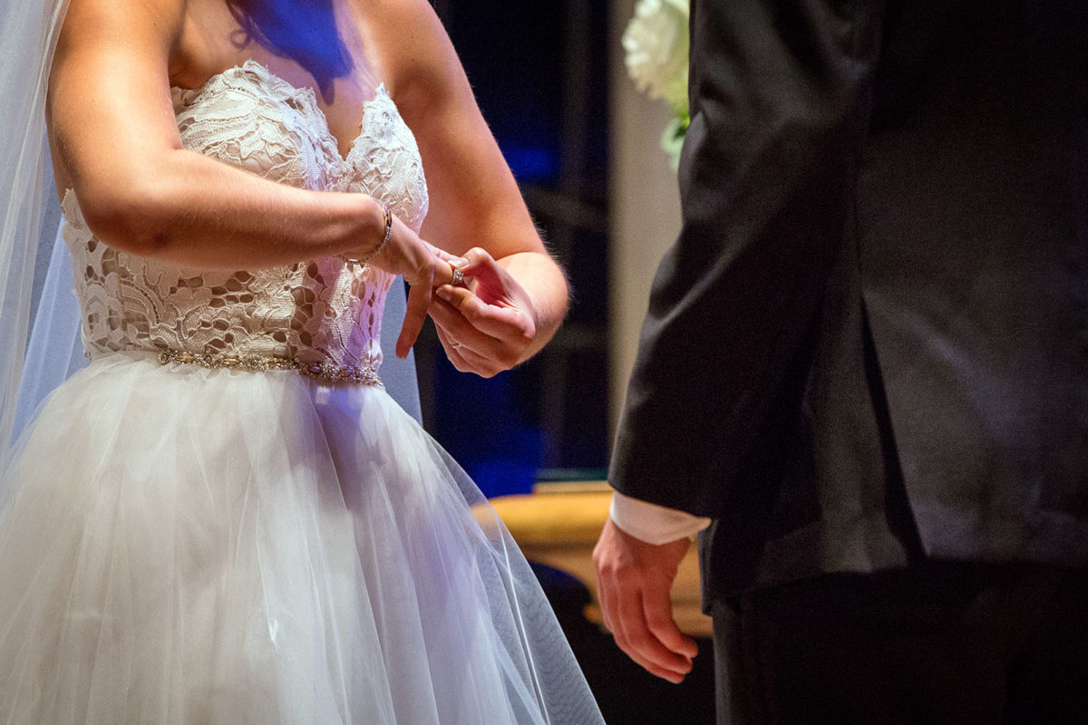 Bride Adjusting Wedding Ring