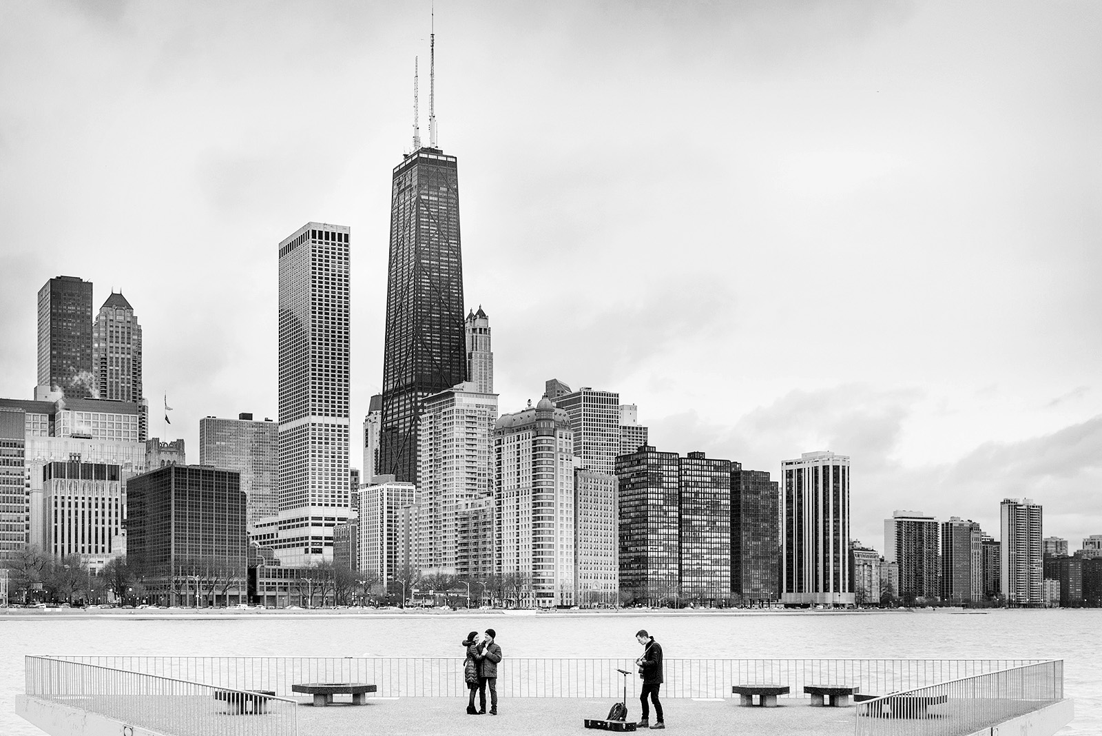 Chicago Proposal Guitarist Eric Taylor performs during a proposal at Olive Park in Chicago